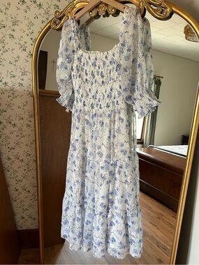 Baltic Born Blue Floral Midi Dress